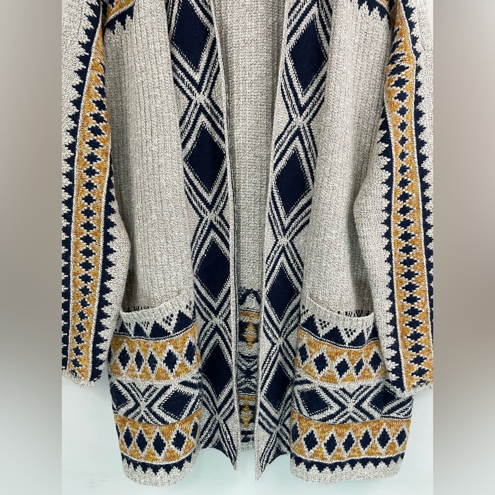 NWT Lucky Brand Women’s Tribal Hooded Open Front Cardigan Sweater Size 1X - Picture 5 of 13